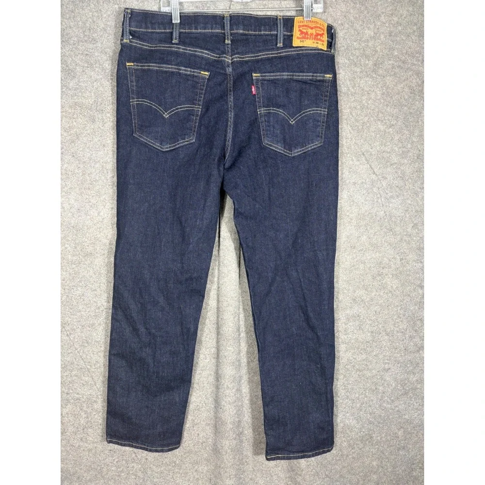 Levi's 541 Athletic Taper Jeans Mens 38x32 Dark Indigo Blue Denim 18181-0423